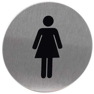 Znak rozlišovací "WC-ženy", O 75 mm, samolepící, nerez (148311)