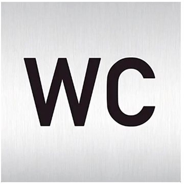 Znak rozlišovací "WC", 60 x 60 mm, samolepící, nerez (148318)