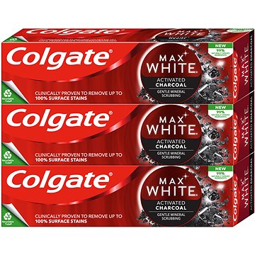 COLGATE Max White Charcoal 3× 75 ml (8590232000722)