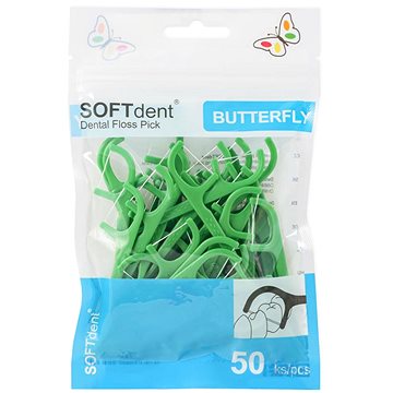 SOFTDENT Butterfly Dentální párátka, 50 ks barevná varianta (8594027315350)