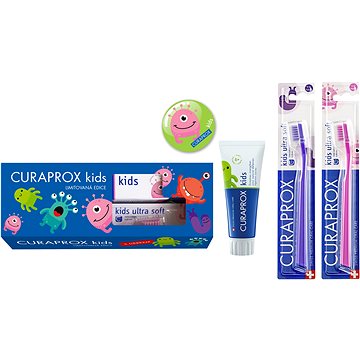 CURAPROX Kids Limitovaná edice, 2× kartáček kids + zubní pasta máta 60 ml (7612412311112)