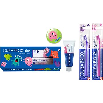 CURAPROX Kids Limitovaná edice, 2× kartáček kids + zubní pasta vodní meloun 60 ml (7612412430004)
