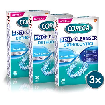 COREGA Pro Cleanser Orthodontics čisticí tablety 3× 30 ks (8596149007106)