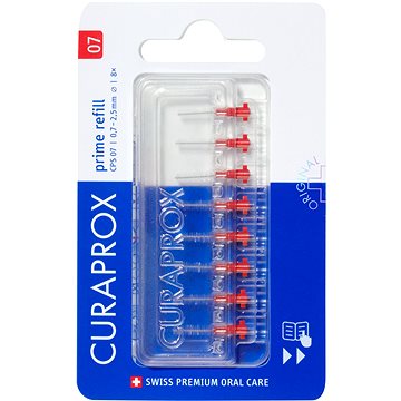 CURAPROX CPS 07 Prime Refill červený 0,7 mm, 8 ks (7612412427417)