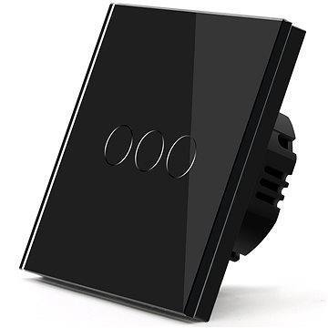 iQtech Millennium, Zigbee 3x NoN vypínač Smartlife, černý (IQTJ016)