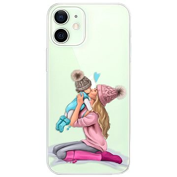 iSaprio Kissing Mom - Blond and Boy pro iPhone 12 mini (kmbloboy-TPU3-i12m)