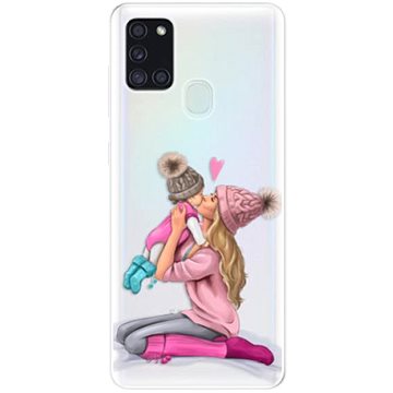 iSaprio Kissing Mom - Blond and Girl pro Samsung Galaxy A21s (kmblogirl-TPU3_A21s)