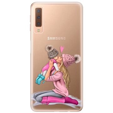 iSaprio Kissing Mom - Blond and Girl pro Samsung Galaxy A7 (2018) (kmblogirl-TPU2_A7-2018)