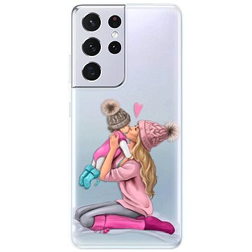 iSaprio Kissing Mom - Blond and Girl pro Samsung Galaxy S21 Ultra (kmblogirl-TPU3-S21u)