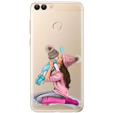 iSaprio Kissing Mom - Brunette and Boy pro Huawei P Smart (kmbruboy-TPU3_Psmart)