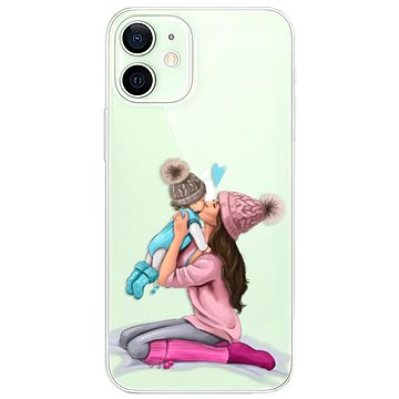 iSaprio Kissing Mom - Brunette and Boy pro iPhone 12 mini (kmbruboy-TPU3-i12m)
