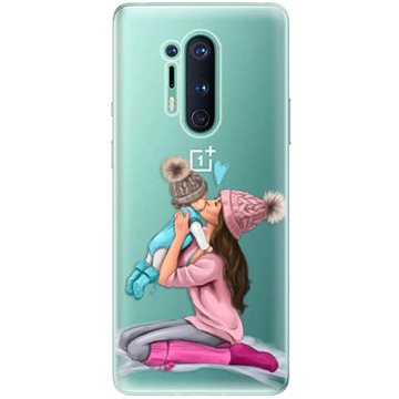 iSaprio Kissing Mom - Brunette and Boy pro OnePlus 8 Pro (kmbruboy-TPU3-OnePlus8p)