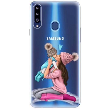 iSaprio Kissing Mom - Brunette and Boy pro Samsung Galaxy A20s (kmbruboy-TPU3_A20s)
