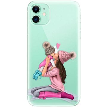 iSaprio Kissing Mom - Brunette and Girl pro iPhone 11 (kmbrugirl-TPU2_i11)