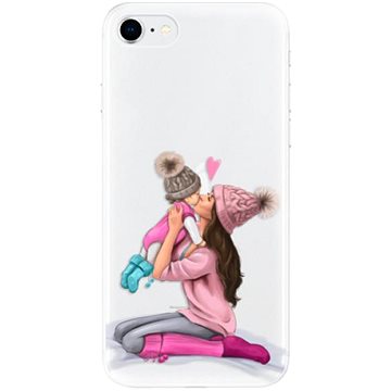 iSaprio Kissing Mom - Brunette and Girl pro iPhone SE 2020 (kmbrugirl-TPU2_iSE2020)