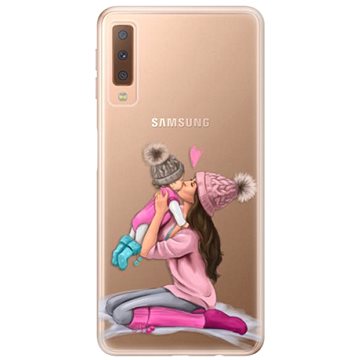 iSaprio Kissing Mom - Brunette and Girl pro Samsung Galaxy A7 (2018) (kmbrugirl-TPU2_A7-2018)