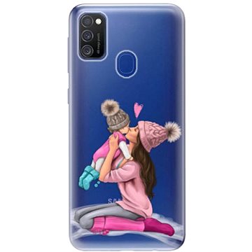iSaprio Kissing Mom - Brunette and Girl pro Samsung Galaxy M21 (kmbrugirl-TPU3_M21)