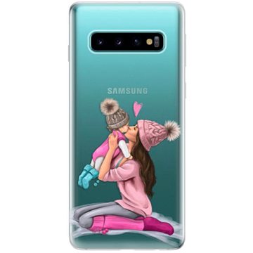 iSaprio Kissing Mom - Brunette and Girl pro Samsung Galaxy S10 (kmbrugirl-TPU-gS10)