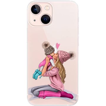 iSaprio Kissing Mom - Blond and Girl pro iPhone 13 mini (kmblogirl-TPU3-i13m)