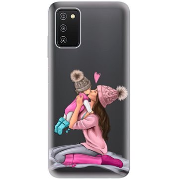 iSaprio Kissing Mom pro Brunette and Girl pro Samsung Galaxy A03s (kmbrugirl-TPU3-A03s)
