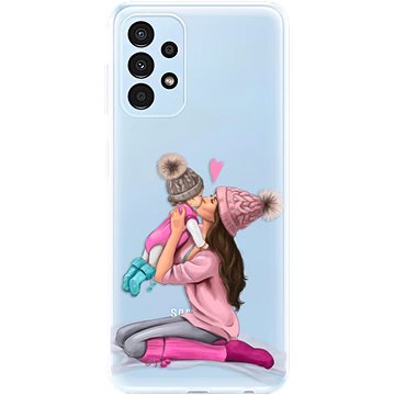 iSaprio Kissing Mom pro Brunette and Girl pro Samsung Galaxy A13 (kmbrugirl-TPU3-A13)