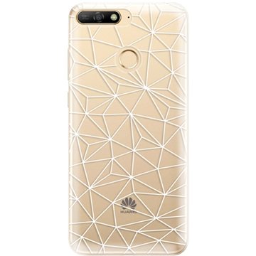 iSaprio Abstract Triangles 03 - white pro Huawei Y6 Prime 2018 (trian03w-TPU2_Y6p2018)