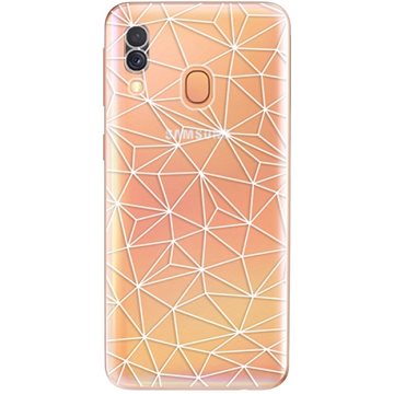 iSaprio Abstract Triangles 03 - white pro Samsung Galaxy A40 (trian03w-TPU2-A40)