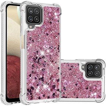 iWill Glitter Liquid Heart Case pro Samsung Galaxy A12 Pink (DIP123_83)