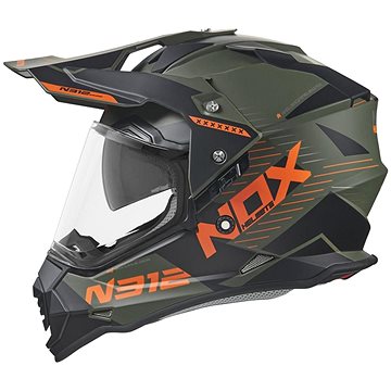NOX N312 EXTEND (khaki matná, oranžová) (motonad02539)
