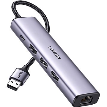 UGREEN USB 3.0 to 3×USB3.0 +RJ45 (1000M) Ethernet Adapter Type-C Power Supply (60554)