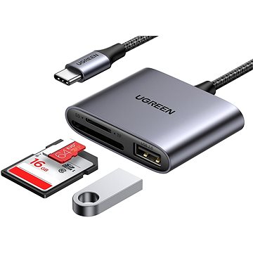 UGREEN USB-C to SD/TF + USB 2.0 Memory Card Reader (80798)