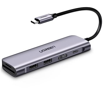 Ugreen USB-C To HDMI, 2 x USB-A 3.0, SD/TF+PD Converter (70411)