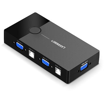 Ugreen 2 In 1 Out VGA + USB-B + USB-A KVM Switch Black (30357)