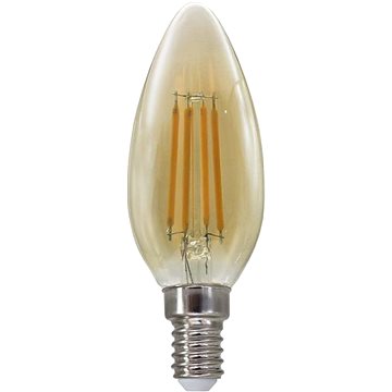 LED Filament Candle žárovka Amber C35 5W/230V/E14/2700K/620Lm/360°/Dim (FLAM5WWDIMAM)