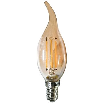 LED Filament žárovka Candle Flame Amber C35 5W/230V/E14/2700K/620Lm/360°/Dim (FLAM5WWTIPDIMAM)