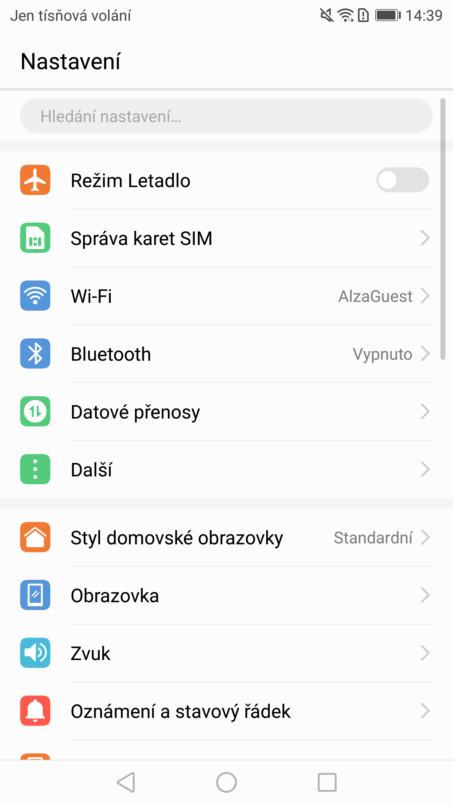 Honor 8 Pro, nastavení