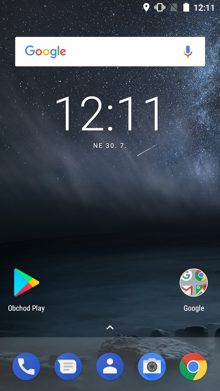 Nokia 3, screenshot, domovská obrazovka