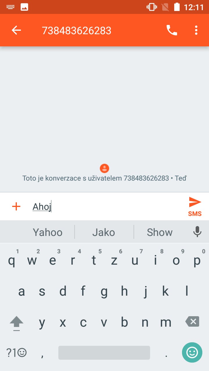 Nokia 3, screenshot, zprávy