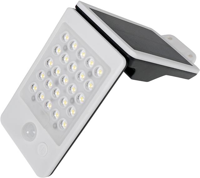 Aca Lighting LED solární svítidlo ELISA se senzorem pohybu 2W/200lm/Li-on 3,7V/1mAh, bílé