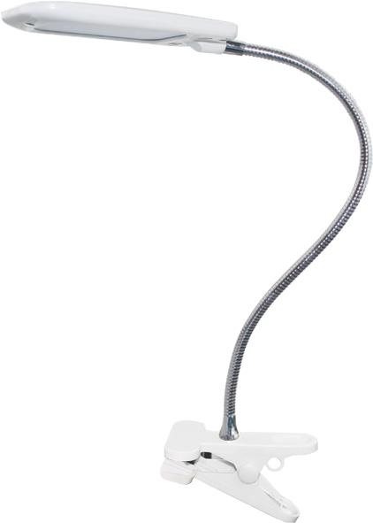 LED stolní lampička s vypínačem a klipem BAZ 5W/230V/4000K/340Lm/120°/IP20, bílá