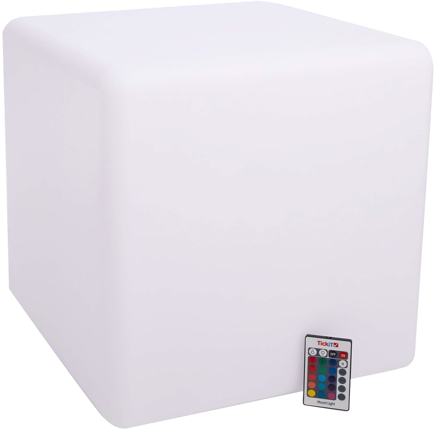 Aca Lighting Solární a vodotěsná LED kostka RGB+W 40 cm, dálkové ovládaní, Li-FePO4 18 A