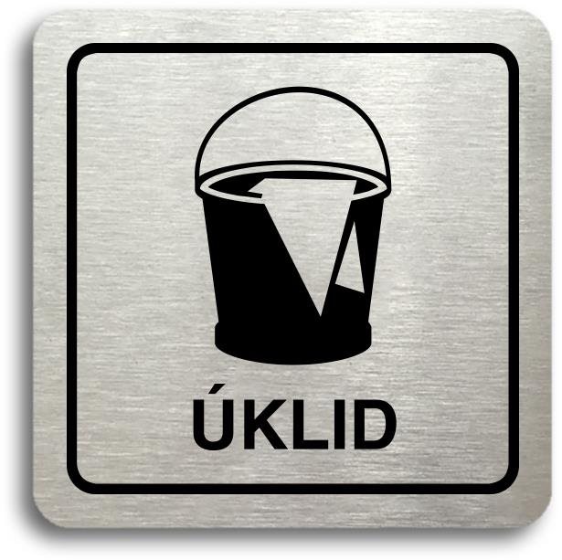 Accept Piktogram "úklid" (80 × 80 mm) (stříbrná tabulka - černý tisk)