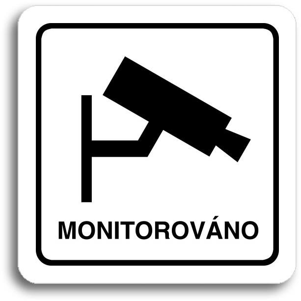 Accept Piktogram "monitorováno" (80 × 80 mm) (bílá tabulka - černý tisk)
