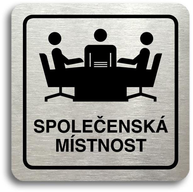 Accept Piktogram "společenská místnost" (80 × 80 mm) (stříbrná tabulka - černý tisk)