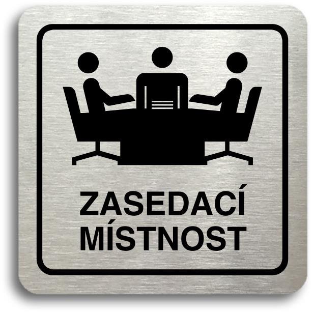 Accept Piktogram "zasedací místnost" (80 × 80 mm) (stříbrná tabulka - černý tisk)