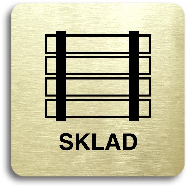 Accept Piktogram "sklad" (80 × 80 mm) (zlatá tabulka - černý tisk bez rámečku)