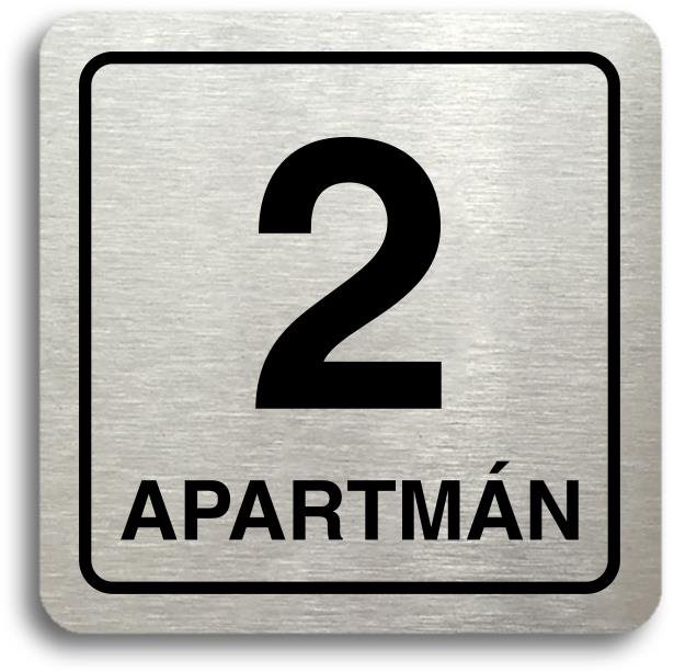 Accept Piktogram "2 apartmán" (80 × 80 mm) (stříbrná tabulka - černý tisk)