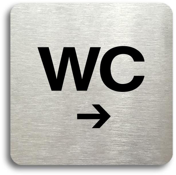 Accept Piktogram "WC vpravo" (80 × 80 mm) (stříbrná tabulka - černý tisk bez rámečku)