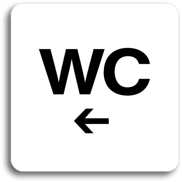 Accept Piktogram "WC vlevo" (80 × 80 mm) (bílá tabulka - černý tisk bez rámečku)