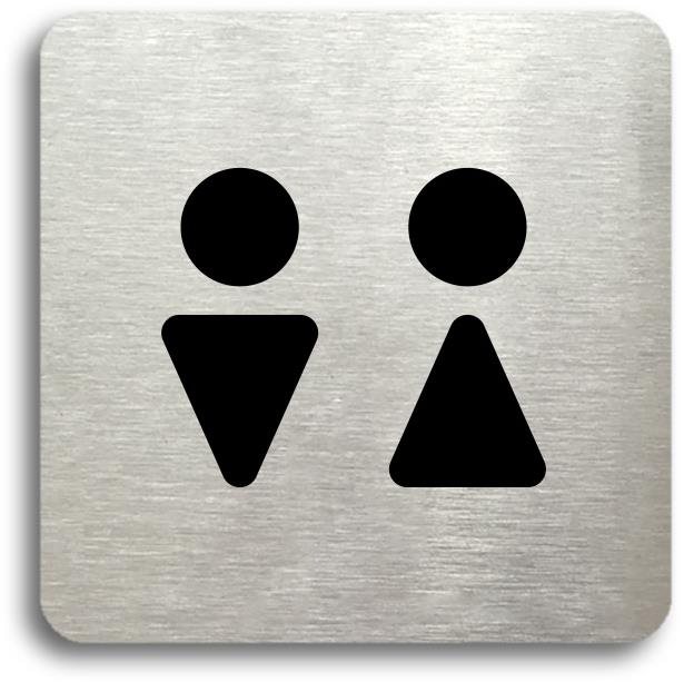 Accept Piktogram "WC muži, ženy II" (80 × 80 mm) (stříbrná tabulka - černý tisk bez rámečku)